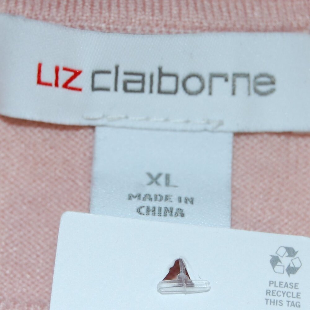Liz Claiborne, Chevron stripe, pink sweater - Picture 7 of 8
